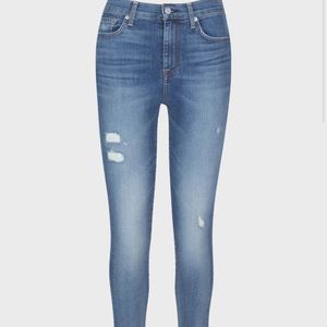 7 For All Man Kind - High Waist Ankle Skinny Jeans